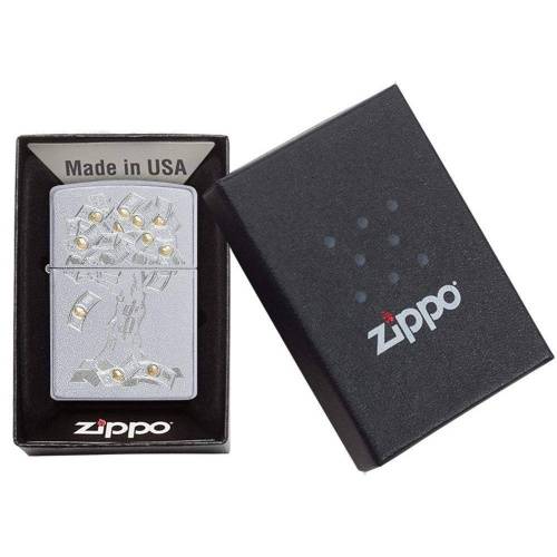 206 ZIPPO Зажигалка ZIPPO Money Tree Design с покрытием Satin Chrome фото 3