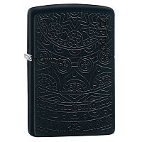Зажигалка ZIPPO Tone on Tone Design с покрытием Black Matte
