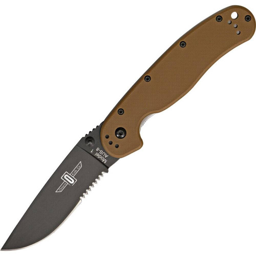Складной нож полусеррейторный Ontario RAT 1 Coyote Brown Складной нож полусеррейторный Ontario RAT 1 Coyote Brown